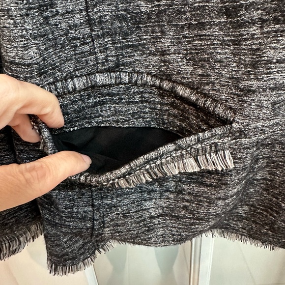 Banana Republic Grey Black Tweed Wool Snap Front Blazer Jacket Size XL - Picture 11 of 16